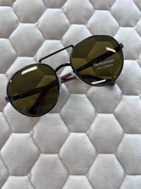 Authentic Polo Ralph Lauren dark gunmetal classic modified round sunglass